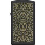 Zippo Skull Filigree Design Lighter 48564 - Matte Black Finish for Collectors and Gothic Fans by Zippo