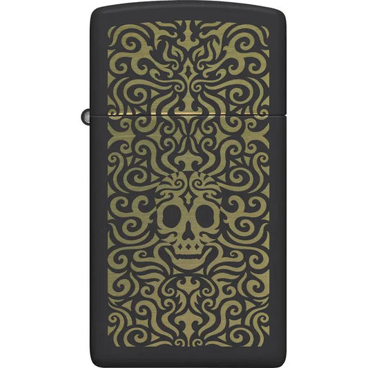 Zippo Skull Filigree Design Lighter 48564 - Matte Black Finish for Collectors and Gothic Fans by Zippo