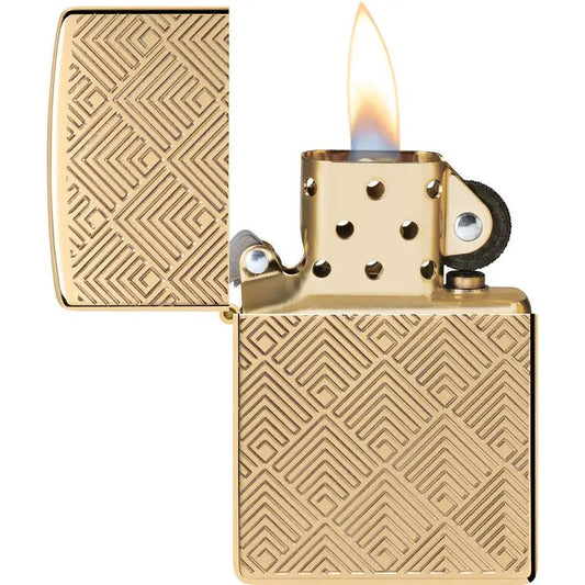 Zippo Pattern Design Lighter - Gold Tone Finish Boxed Gift For Collectors Perfect Gift Idea by Zippo