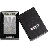 Zippo Star Design Lighter Model 48657 - Brushed Chrome Finish With Iconic Star Motif For Collectors by Zippo