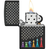 Zippo Chess Pieces Lighter 48662 - Black Matte Finish Gift Boxed For Chess Lovers And Collectors by Zippo