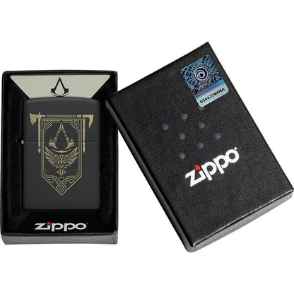 Zippo Assassin's Creed Lighter Black Matte 2.25in Officially Licensed Collectible for Gamers - Display Ready by Zippo