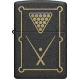Zippo Billiards Design Lighter - Black Crackle Finish, Windproof Boxed Authentic Gift For Pool Players by Zippo