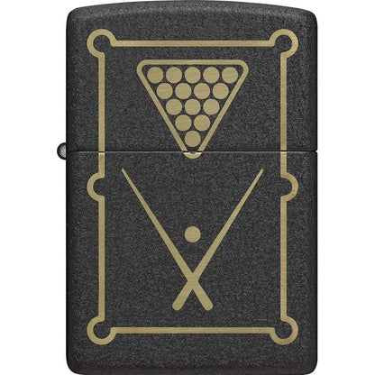Zippo Billiards Design Lighter - Black Crackle Finish, Windproof Boxed Authentic Gift For Pool Players by Zippo