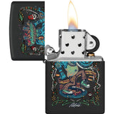Zippo Rick Rietveld UV Blacklight Lighter - Exclusive Collectors Edition with UV Reveal on Black Matte Finish by Zippo