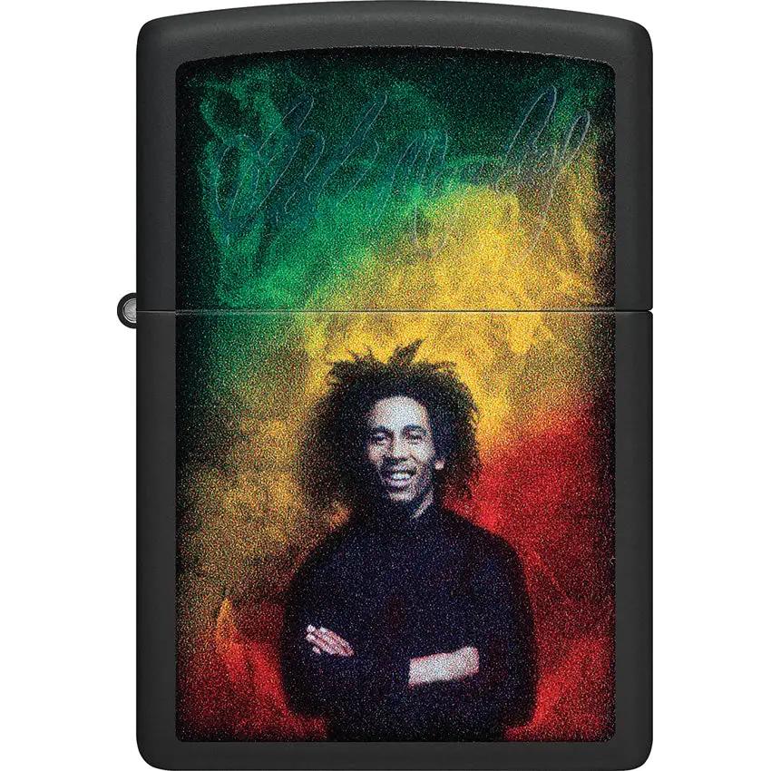 Zippo Bob Marley Lighter - UV Reactive Design In Black Matte Finish For Reggae Fans by Zippo