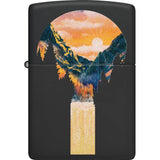 Zippo Mountain Waterfall Lighter Black Matte Finish - Premium Windproof Boxed Gift Ready by Zippo