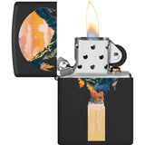 Zippo Mountain Waterfall Lighter Black Matte Finish - Premium Windproof Boxed Gift Ready by Zippo