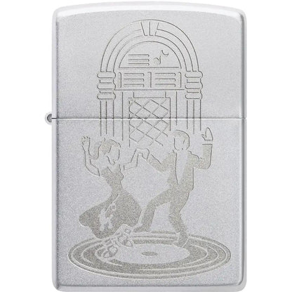 Zippo Vintage Dance Lighter 48728 - Satin Chrome Finish Boxed Premium Collectible Gift For Dancer Fans by Zippo