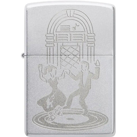 Zippo Vintage Dance Lighter 48728 - Satin Chrome Finish Boxed Premium Collectible Gift For Dancer Fans by Zippo