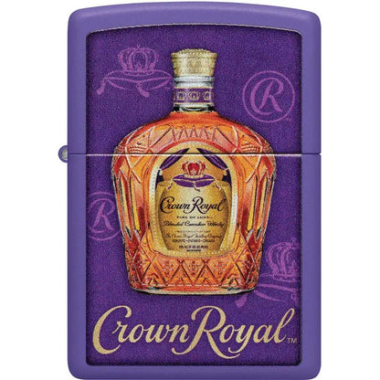 Zippo Crown Royal Lighter Purple Matte Finish Gift Boxed for Collectors and Crown Royal Fans by Zippo