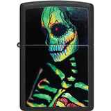 Zippo Sugar Skeleton Lighter 48761 Black Matte Finish With Light Sensitive Flame Design For Halloween Fans by Zippo