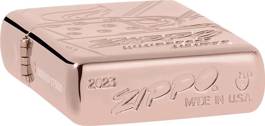 Zippo Script Collectible Lighter - Rose Gold Armor Finish Premium Gift Boxed For Collectors by Zippo