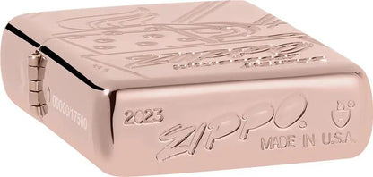 Zippo Script Collectible Lighter - Rose Gold Armor Finish Premium Gift Boxed For Collectors by Zippo