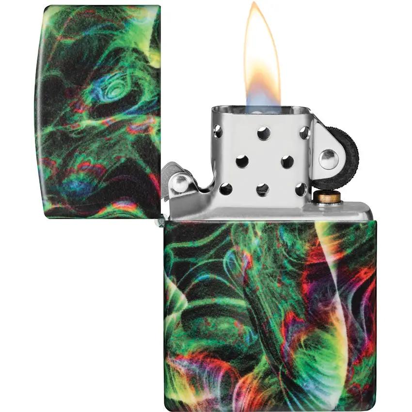 Zippo Psychedelic Swirl Lighter - Glow In The Dark Finish Boxed Gift For Collectors by Zippo