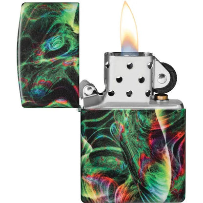 Zippo Psychedelic Swirl Lighter - Glow In The Dark Finish Boxed Gift For Collectors by Zippo