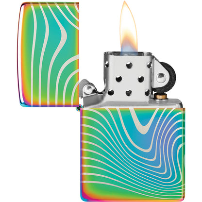 Zippo Wavy Pattern Lighter - 360 Degree Laser Engraved Design For Collectors Gift Box Included by Zippo