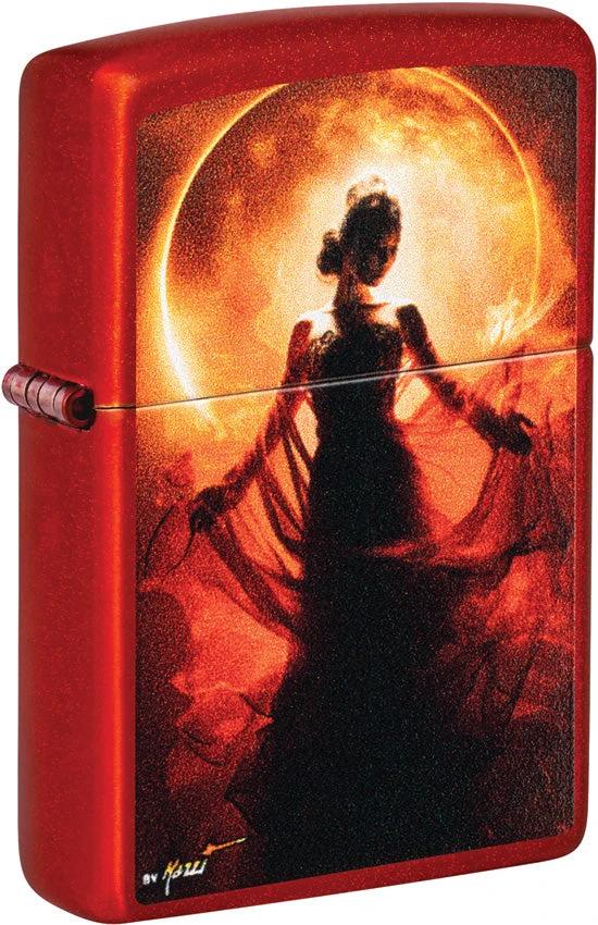 Zippo Mazzi Sun Lighter Licensed Mazzi Artwork Metallic Red Finish For Collectors by Zippo