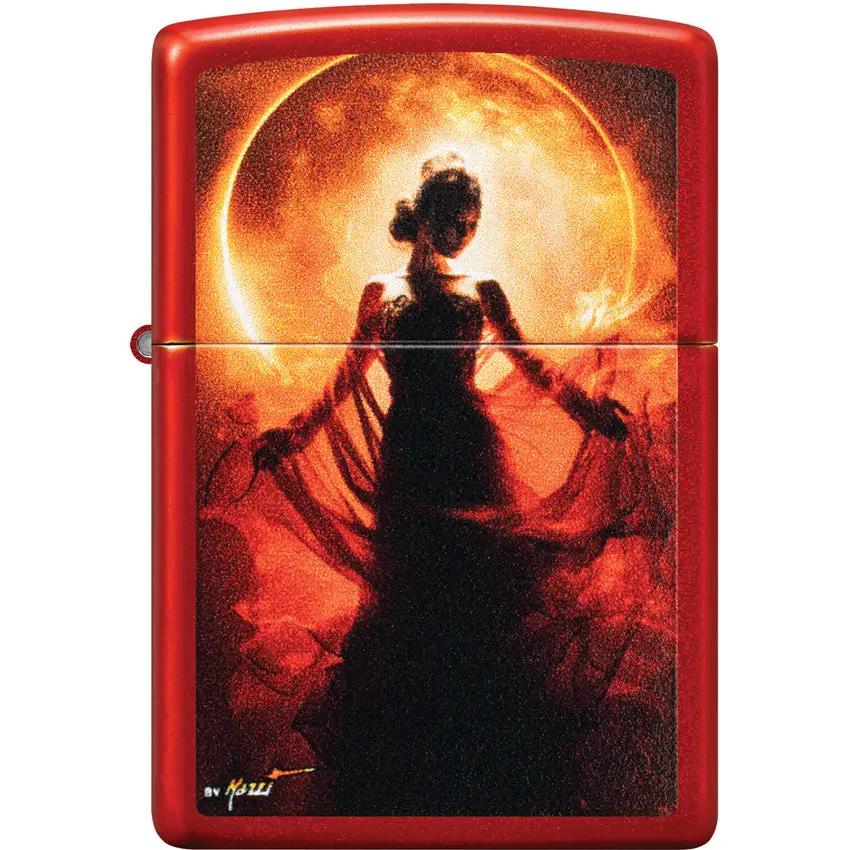 Zippo Mazzi Sun Lighter - Licensed Mazzi Artwork With Metallic Red Finish For Collectors And Gift Givers by Zippo