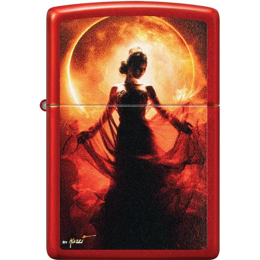Zippo Mazzi Sun Lighter - Licensed Mazzi Artwork With Metallic Red Finish For Collectors And Gift Givers by Zippo