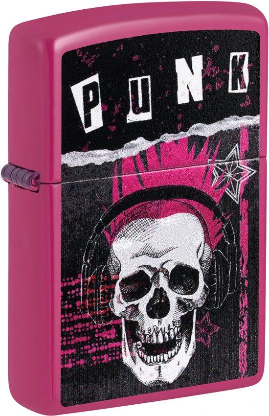 Zippo Punk Skull Lighter Pink Boxed Gift For Punk Rock Fans And Collectors Worldwide by Zippo