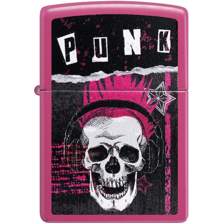 Zippo Punk Skull Lighter - Pink Boxed Gift For Punk Rock Fans And Collectors Worldwide by Zippo
