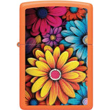 Zippo Flowers Design Lighter - Orange Matte Finish Gift Ready Boxed Collectible For Flower Lovers by Zippo