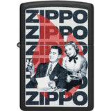 Zippo Lighter Vintage Design Black Matte 46475 - Windproof Classic Gift For Collectors by Zippo