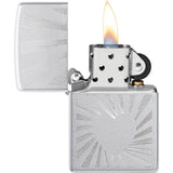 Zippo Love Radiates Lighter - Satin Chrome Finish Gift Ready For Couples And Romance Lovers by Zippo