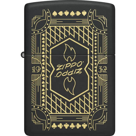 Zippo Lines Design Lighter 46483 - Compact Pocket Size With Black Matte Finish For Everyday Carry by Zippo