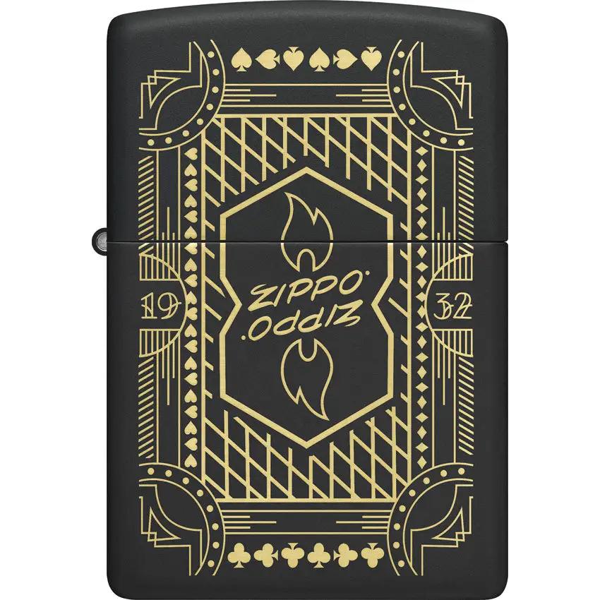 Zippo Lines Design Lighter 46483 - Compact Pocket Size With Black Matte Finish For Everyday Carry by Zippo