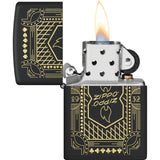 Zippo Lines Design Lighter 46483 - Compact Pocket Size With Black Matte Finish For Everyday Carry by Zippo