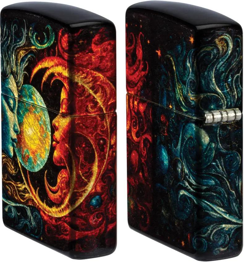 Zippo Sun And Moon Lighter - 540 Fusion Design Brass Tumbled Finish For Collectors by Zippo
