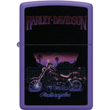 Zippo Harley Davidson Lighter Purple Matte Finish Boxed - Officially Licensed Collectible Gift For Harley Fans by Zippo