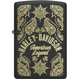 Harley-Davidson Zippo Lighter Matte Black - Licensed Gift For Riders And Authentic Collectible by Zippo