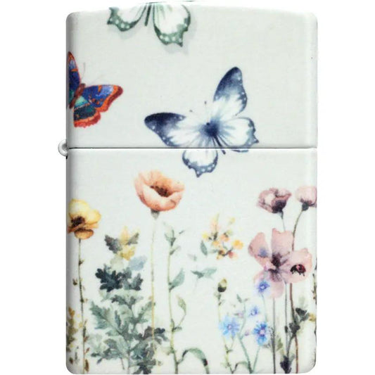 Zippo Glowing Butterflies Lighter - Glow In The Dark Design With Windproof Performance Boxed Gift For Outdoors Lovers by Zippo