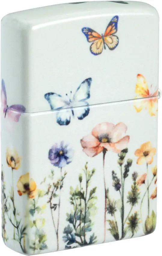 Zippo Glowing Butterflies Lighter - Glow In The Dark Design With Windproof Performance Boxed Gift For Outdoors Lovers by Zippo