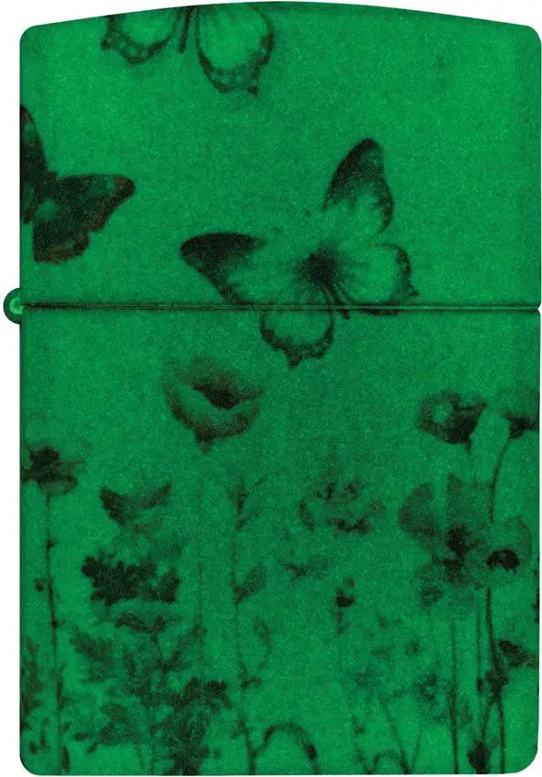 Zippo Glowing Butterflies Lighter - Glow In The Dark Design With Windproof Performance Boxed Gift For Outdoors Lovers by Zippo