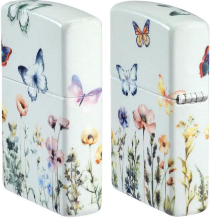 Zippo Glowing Butterflies Lighter - Glow In The Dark Design With Windproof Performance Boxed Gift For Outdoors Lovers by Zippo