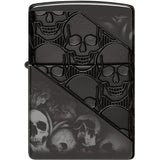Zippo Skull Collage Lighter 46751 - Armor High Polish Black Finish Collectible Gift for Men by Zippo