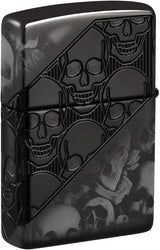 Zippo Skull Collage Lighter 46751 - Armor High Polish Black Finish Collectible Gift for Men by Zippo