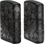 Zippo Skull Collage Lighter 46751 - Armor High Polish Black Finish Collectible Gift for Men by Zippo