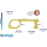 Zootility Careful Key Grip 70 ZH CK G70 - Copper Tool Kills 99% Of Bacteria In 2 Hours For Safe Public Touch by Zootility