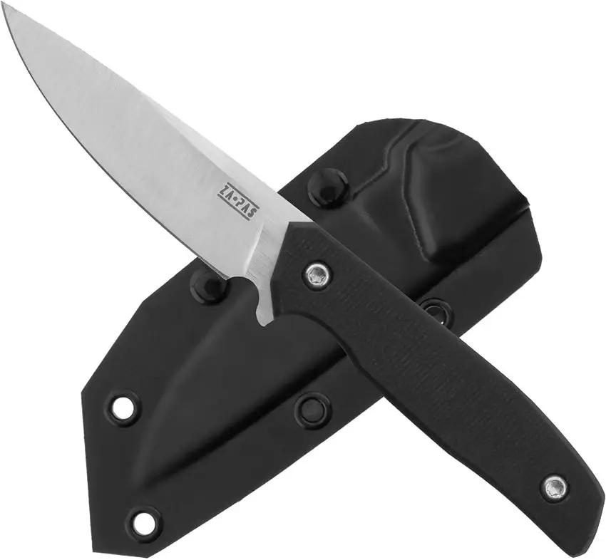 ZA-PAS Knives Ambro 2 Fixed Blade - Satin D2 Tool Steel Blade With Black G10 Handle by ZA-PAS Knives