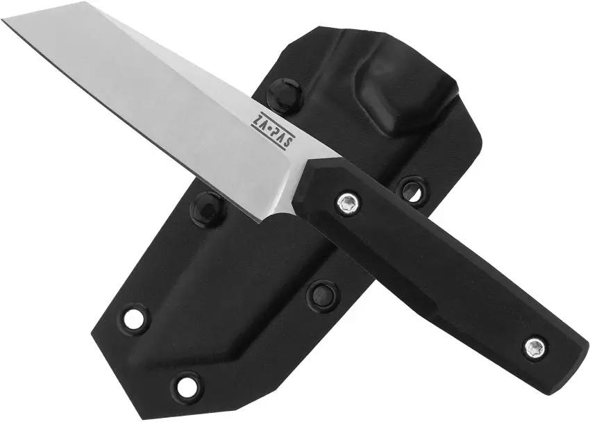 ZA-PAS Knives Geo Fixed Blade - Black G10 Handle, 3.5in D2 Blade, Full Tang, Kydex Sheath by ZA-PAS Knives