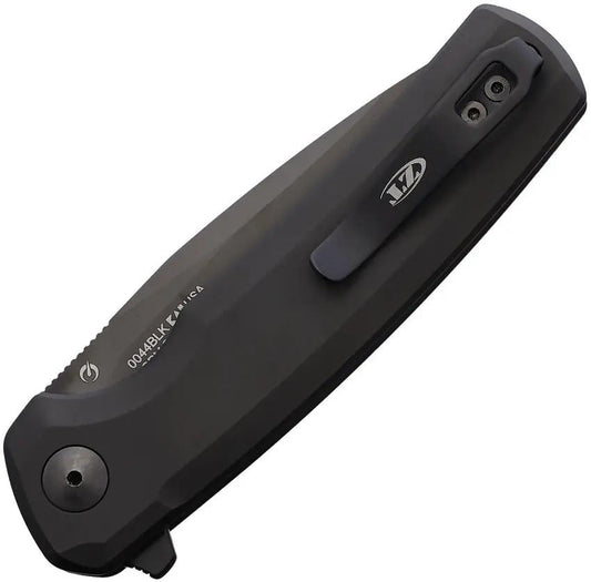 Zero Tolerance 0044 Button Lock Knife - Black Ti Handle With S45VN Drop Point Blade EDC Ready by Zero Tolerance
