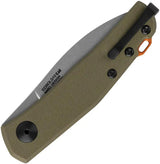 Zero Tolerance ZT0235 Slip Joint EDC Knife - CPM-20CV Stonewashed Blade With OD Green G10 Handle by Zero Tolerance