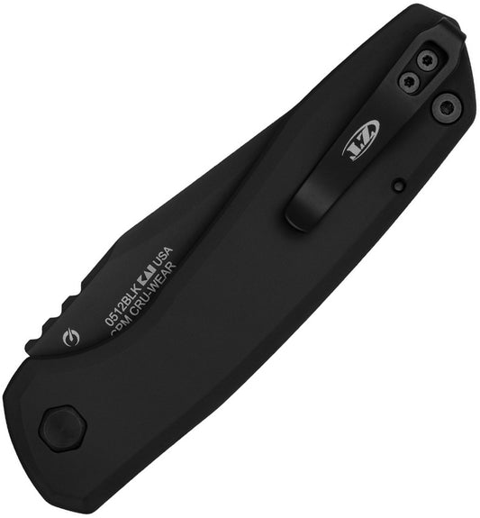 Zero Tolerance Auto 0512 Button Lock Knife Rapid One Hand Deployment Cerakote Black Canvas Micarta Grip by Zero Tolerance