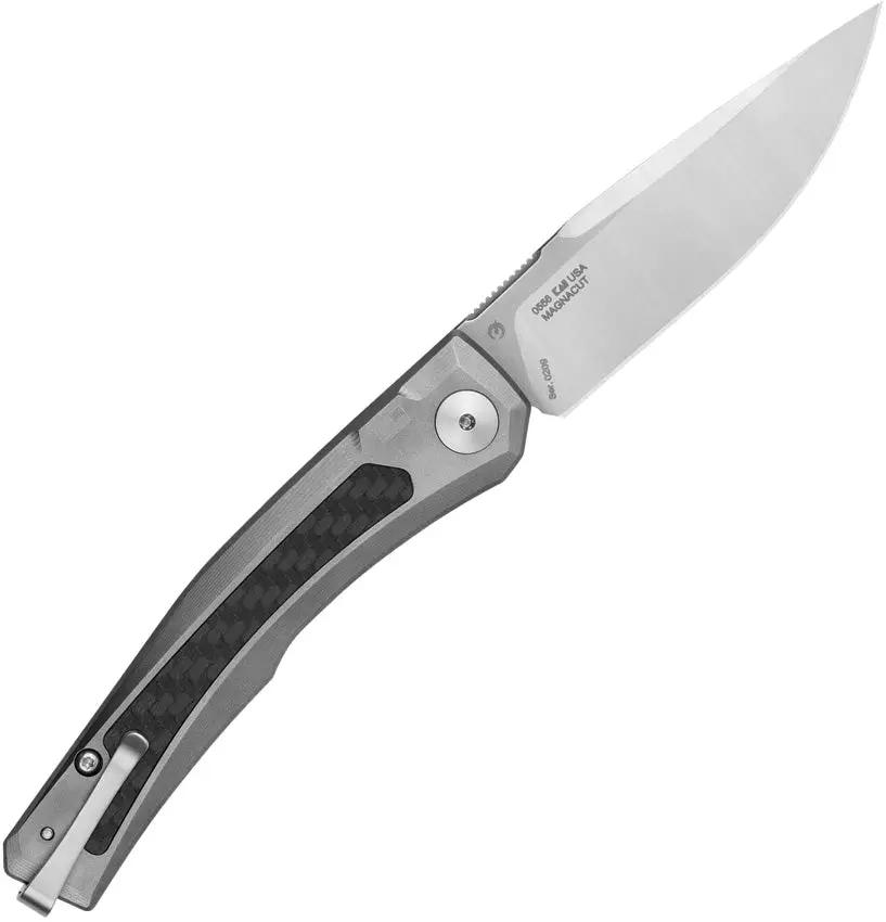 Zero Tolerance Auto 0556 Button Lock Knife - MagnaCut Blade Titanium Carbon Fiber Inlay For EDC by Zero Tolerance