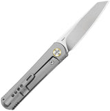 Kizer Feist 2 Framelock Knife M390 Reverse Tanto With Gray Titanium Handle Extended Tang EDC by Kizer Cutlery